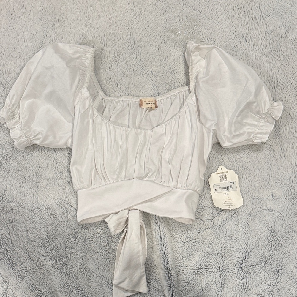 Altar'd State White Puff Sleeve Blouse